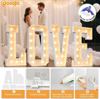 Letras iluminadas de marquesina de 4 pies, letras de marquesina de 4 pies de alto, letras iluminadas de mosaico gigante para fiesta de cumpleaños, baby shower, regreso a casa, decoración de boda, letra D grande