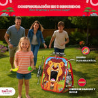 Swooc Games® - Safari Sling | Juego de lanzamiento de bolsas de frijoles 2 en 1 para niños | Juego de Cornhole para niños de configuración de 5 segundos | Juegos de fiesta en el patio trasero | Juego