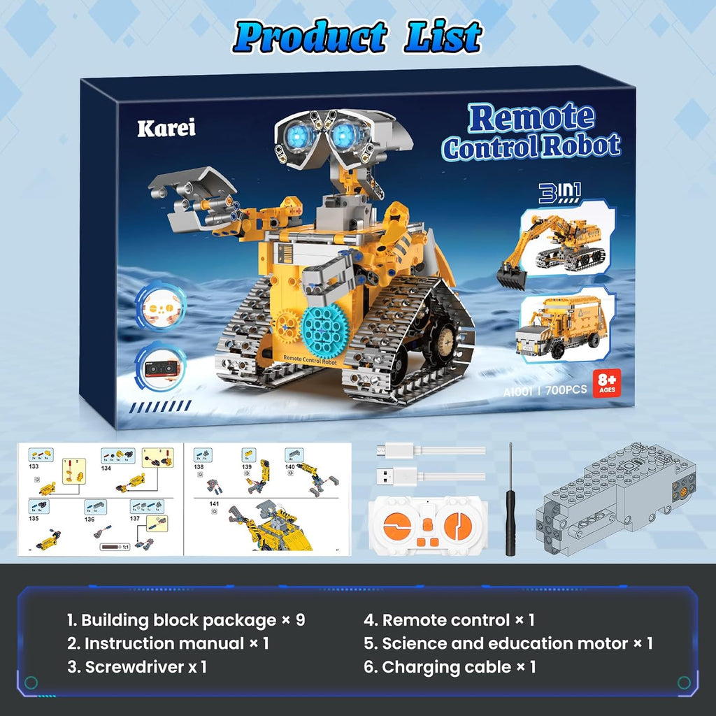 STEM Robot Kit de construcción con control remoto para niños de 8 a