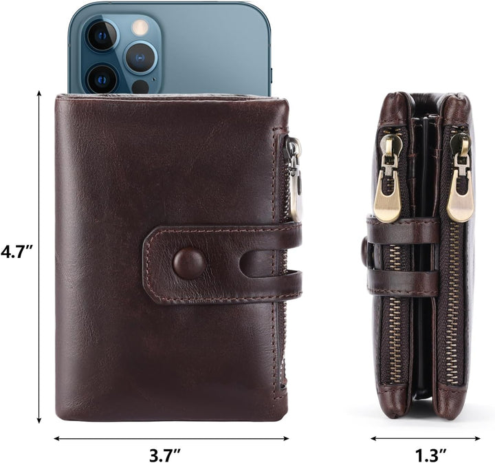 FALAN MULE Cartera para hombre con cremallera y bolsillo para moned...