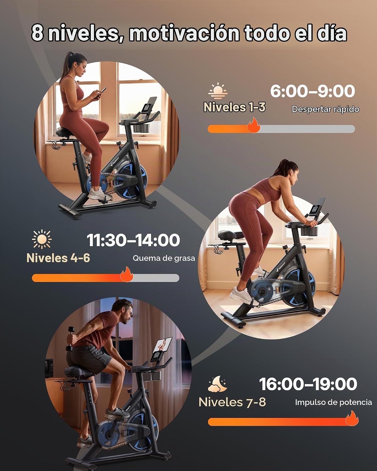 MERACH Bicicleta de Ejercicio, Resistencia Magnética, Capacidad 330 lbs