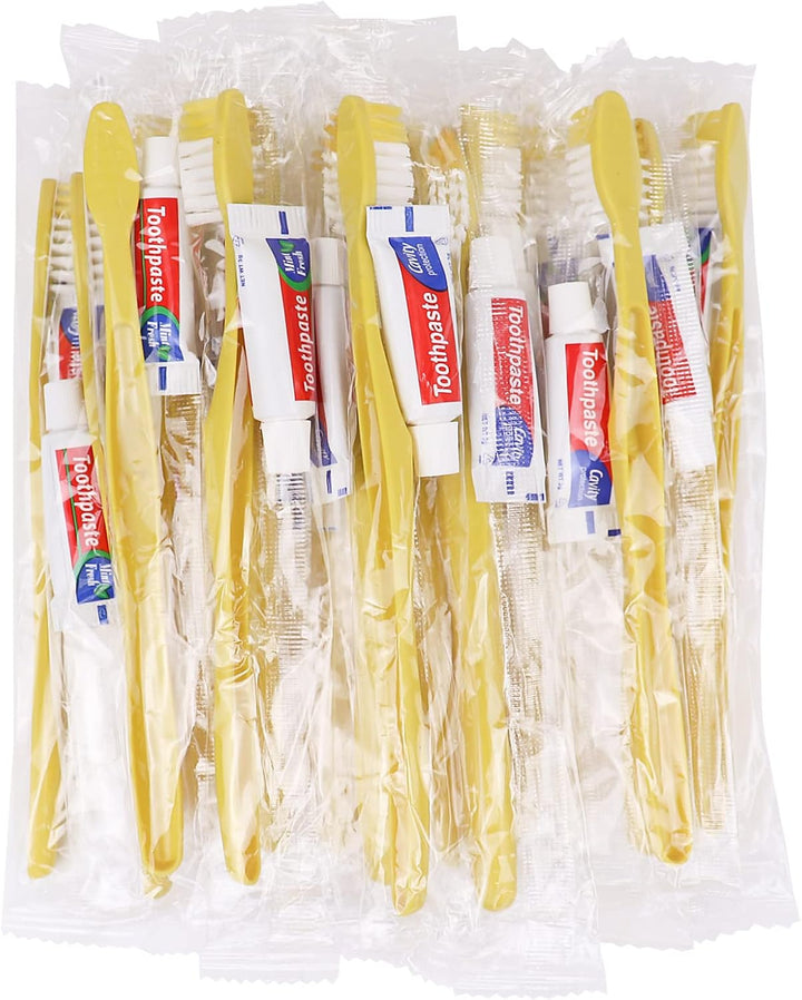 Xuezoioy Cepillos de dientes desechables con pasta de dientes, paqu...