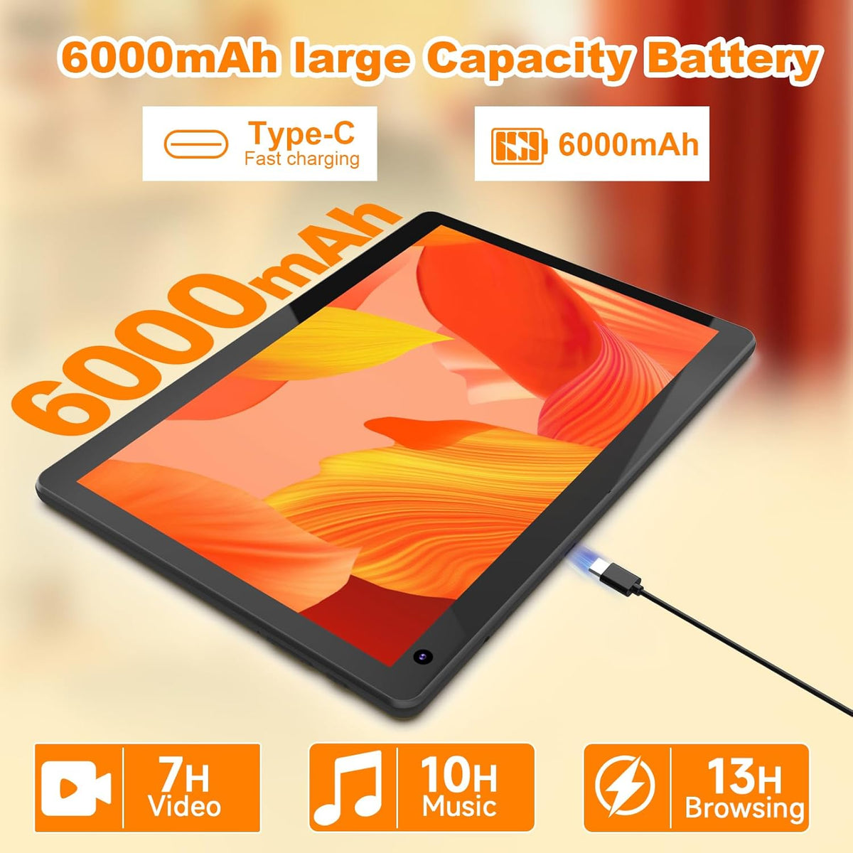 Tablet Android 15 de 10 pulgadas, tableta 2 en 1 con teclado. 8GB R...