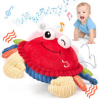 hahaland Baby 6+ Months Tummy Time Musical Bouncing Crab Crawling Toy