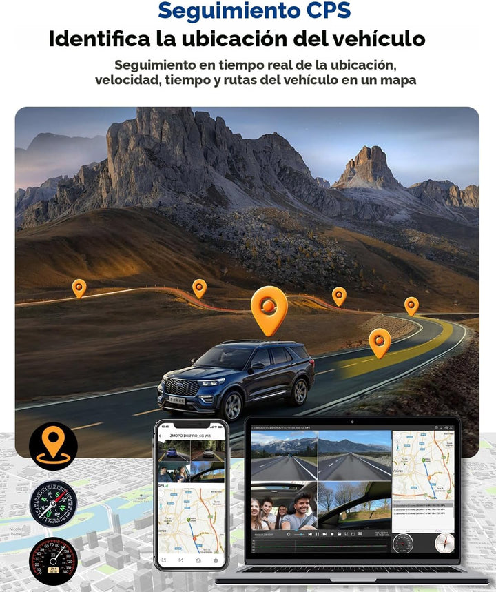 360 View - Cámara de tablero de 4 canales frontal y