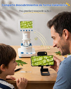 TOMLOV DM302K Microscope para Niños, 800X Kit de Ciencia, Pantalla de 4.3"  Juguete STEM