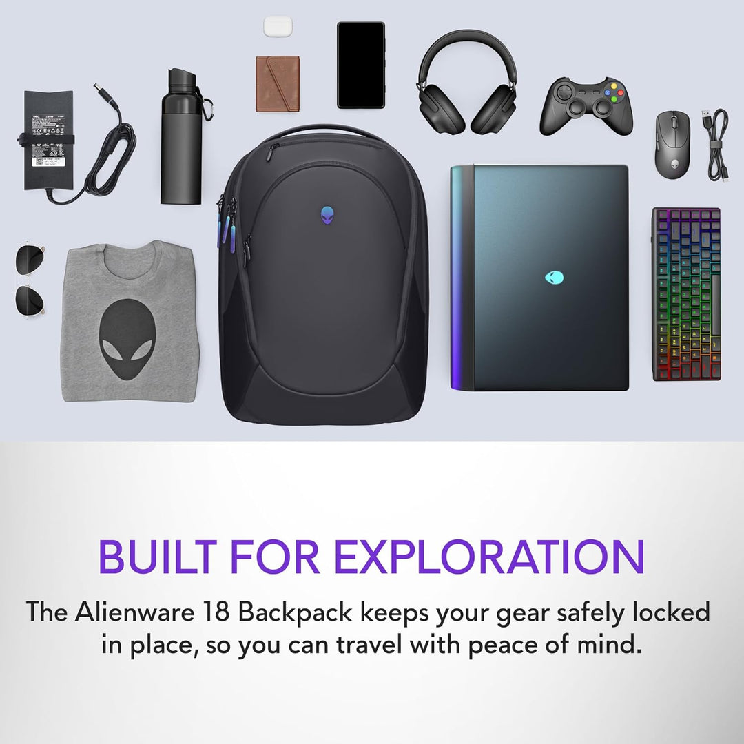 Mochila Alienware 18 - AW7825P - Capacidad de 28L, malla transpirab...