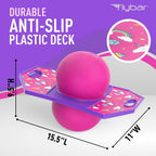 Flybar Pogo - Pelota de truco para niños, tabla de rebote de equilibrio con cubierta antideslizante, bomba incluida, juguetes para interiores y exteriores para niños y niñas, forma divertida de