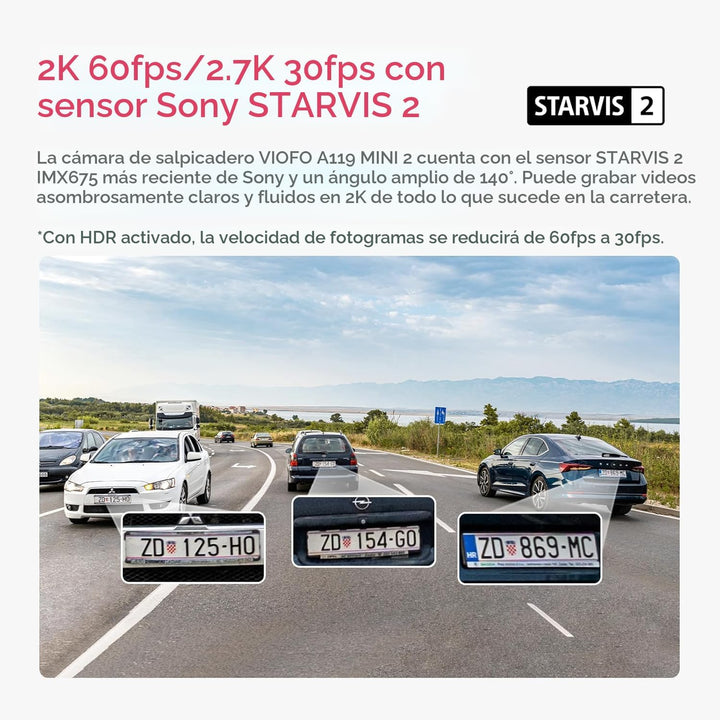 VIOFO Dash Cam A119 Mini 2 sensor STARVIS 2 2K 60 fps/HDR