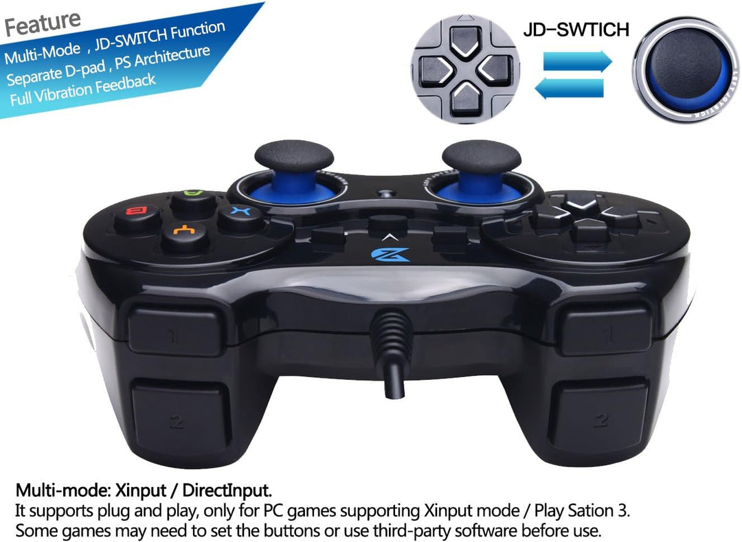 ZD-V control de juegos cableado con USB color negro para