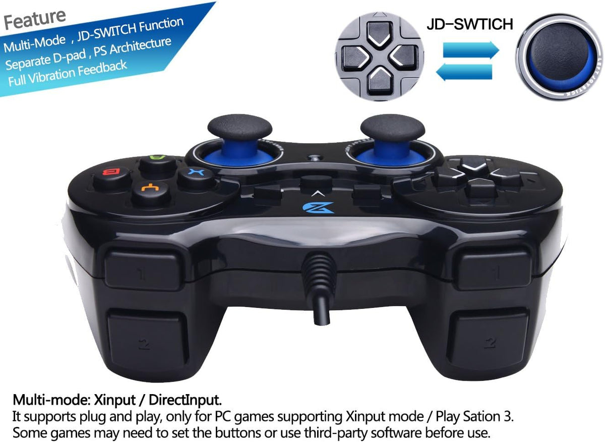 ZD-V control de juegos cableado con USB color negro para
