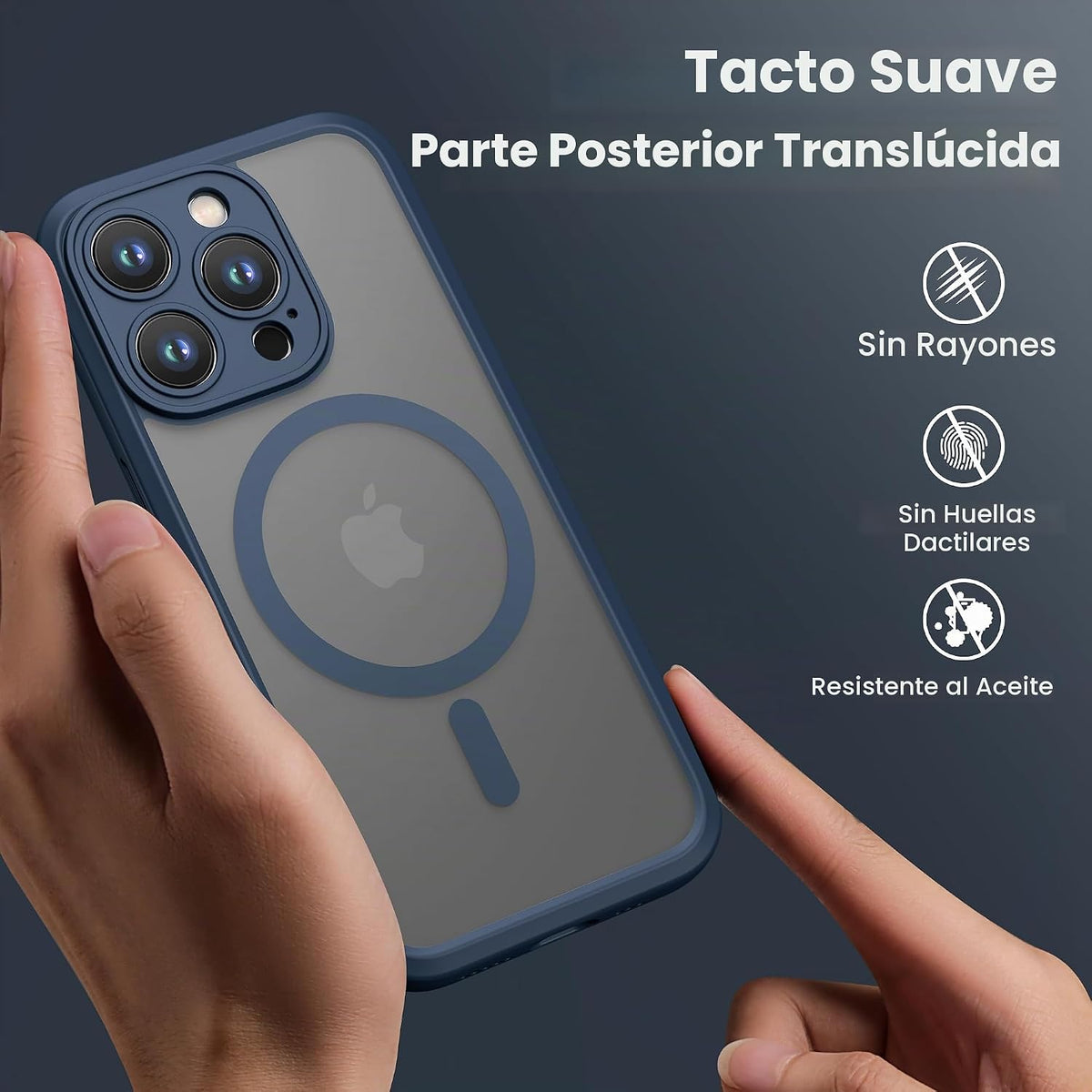 ImpactStrong Protector Magnético Diseñado para Funda iPhone 15 Pro Max [Protección de Cámara] [Probado contra Caídas de Grado Militar] [Compatible con MagSafe] Funda de Teléfono Delgada Translúcida