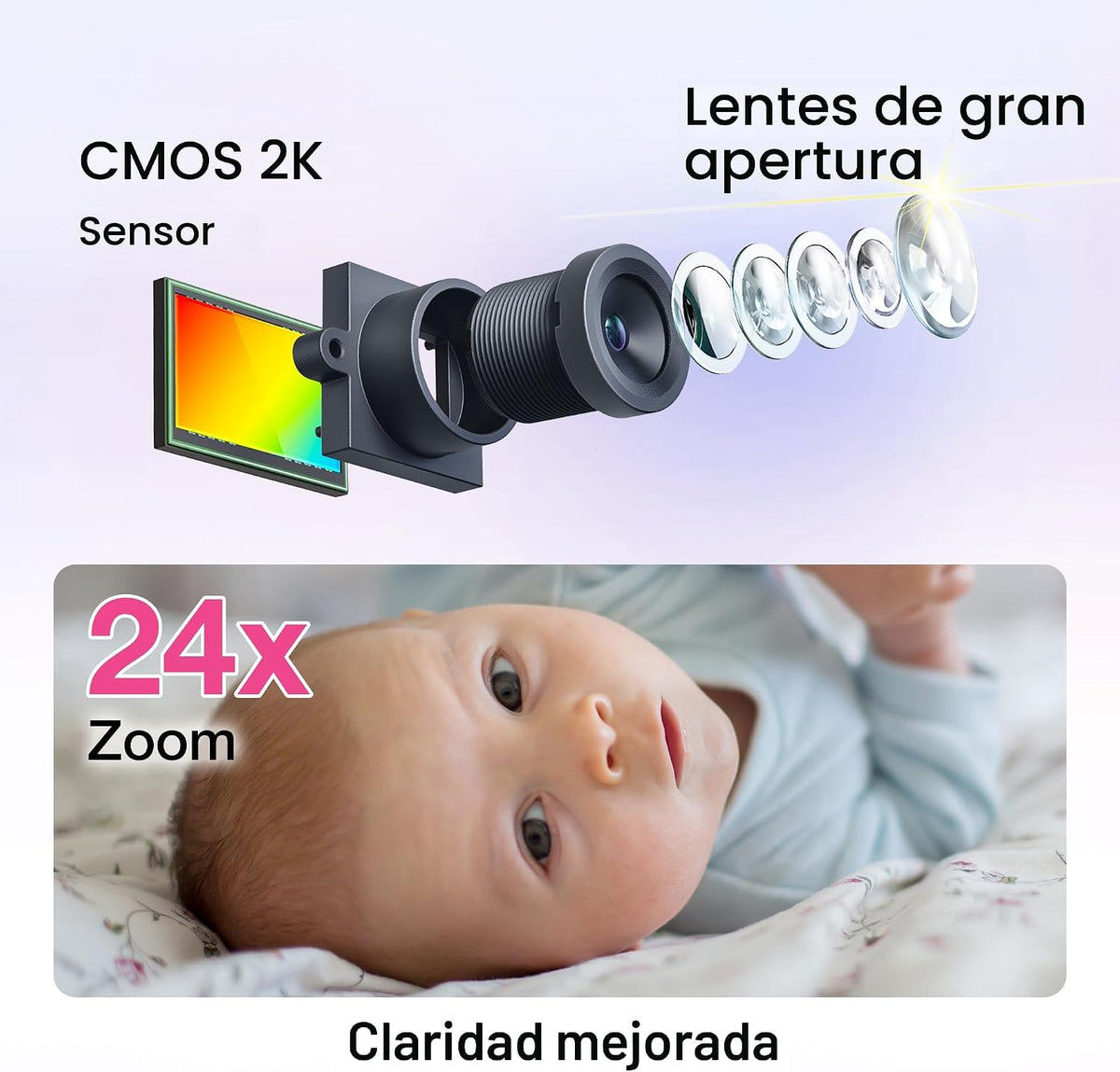 VTech Smart WiFi Video Baby Monitor, pantalla HD de 5.5 pulgadas: Smart HD