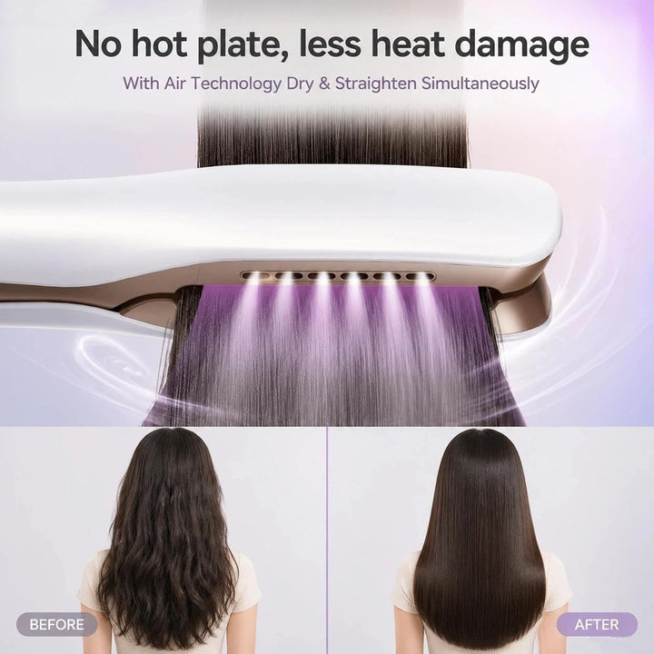 VAV Alisador de cabello 2 en 1 para cabello húmedo a seco con flujo...