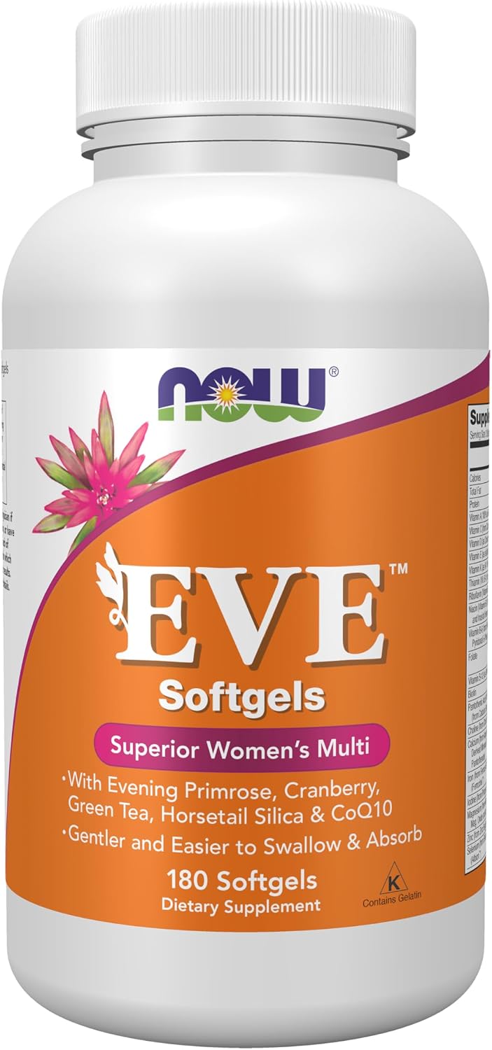 NOW Suplementos, Multivitamínico Eve™ para mujer con onagra, aránda...