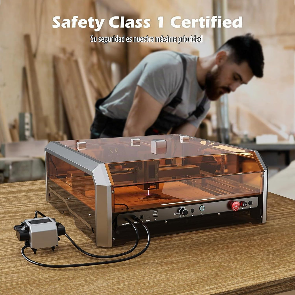 Genmitsu L8 Grabador/Grabadora Láser, 40W 40000mW Láser de Corte Clase de Seguridad 1