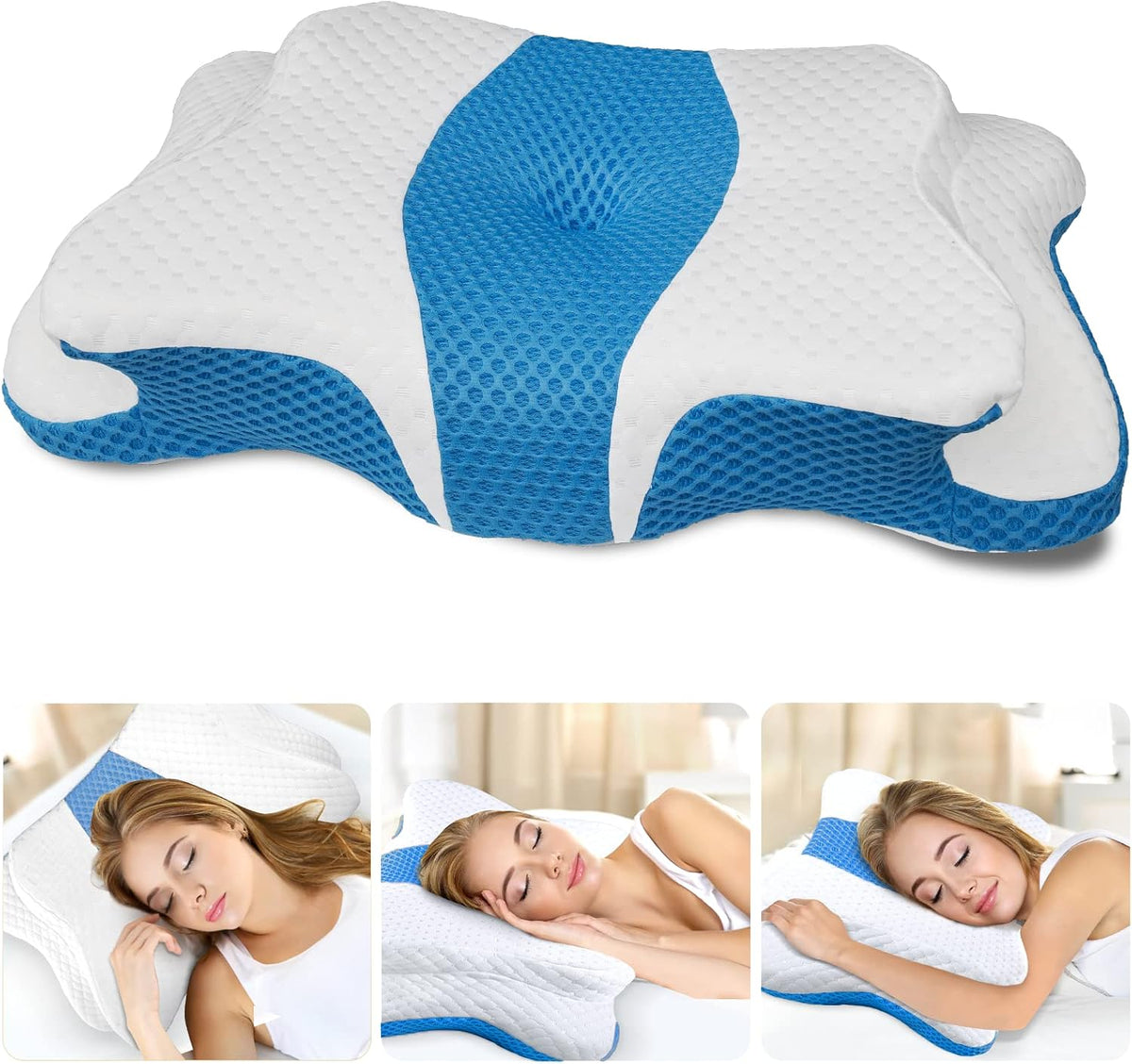 CHxxy Almohadas de espuma viscoelástica, almohada cervical para aliviar el