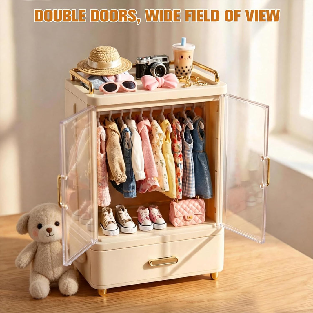 Armario plegable para muñecas con soporte compatible con Labubu, 10...