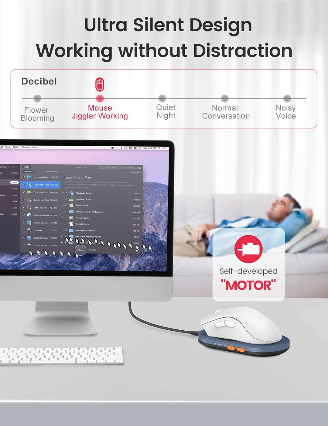 Vaydeer Air 3 - Mouse movedor ultra delgado, con temporizador de in...