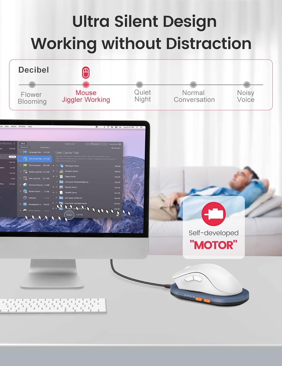 Vaydeer Air 3 - Mouse movedor ultra delgado, con temporizador de in...
