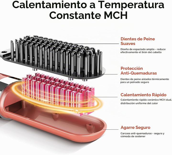 Cepillo alisador de pelo inalámbrico Go Brush Pro actualizado iónic...