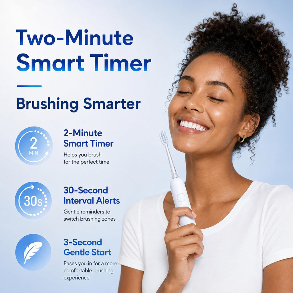 Cepillo de dientes eléctrico Sonic para adultos, batería de 180