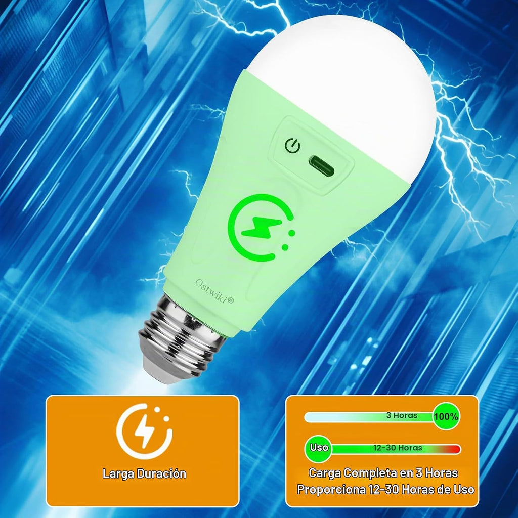 Lámpara Paquete de 4 bombillas LED recargables A21 con control remoto