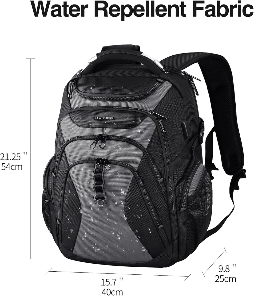 KROSER Mochila de viaje para laptop de 18.4 pulgadas XXXL mochila p...