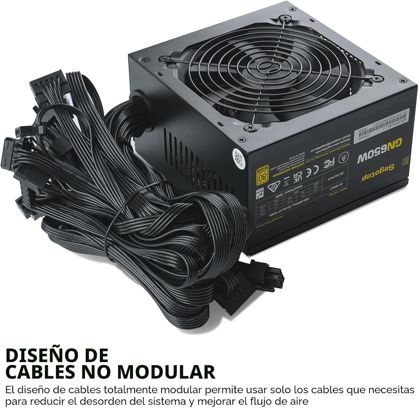Segotep 650W 80 Plus Gold Certificado No Modular ATX Fuente de Alim...