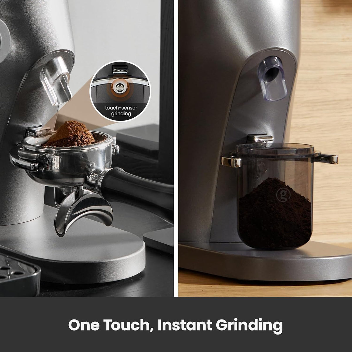 Gemilai Molinillo de Café Eléctrico de Fresas Cónicas, Molinillo de Granos de Café con Temporizador Inteligente 60S, 60 Ajustes de Molienda Ajustables Precisos para Espresso, 2-12 Tazas, Fácil de