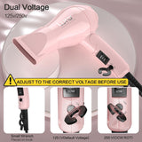 Dreyr Mini Secador de Pelo de Viaje Plegable: Secador de Doble Volt...