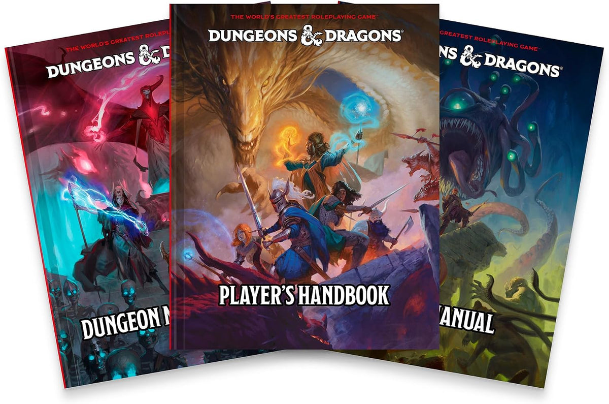 Mazo de Dungeons & Dragons 2024 Manual del jugador, Libro de reglas principal + 2024 Guía del Dungeon Master + 2024 Manual de Monstruos