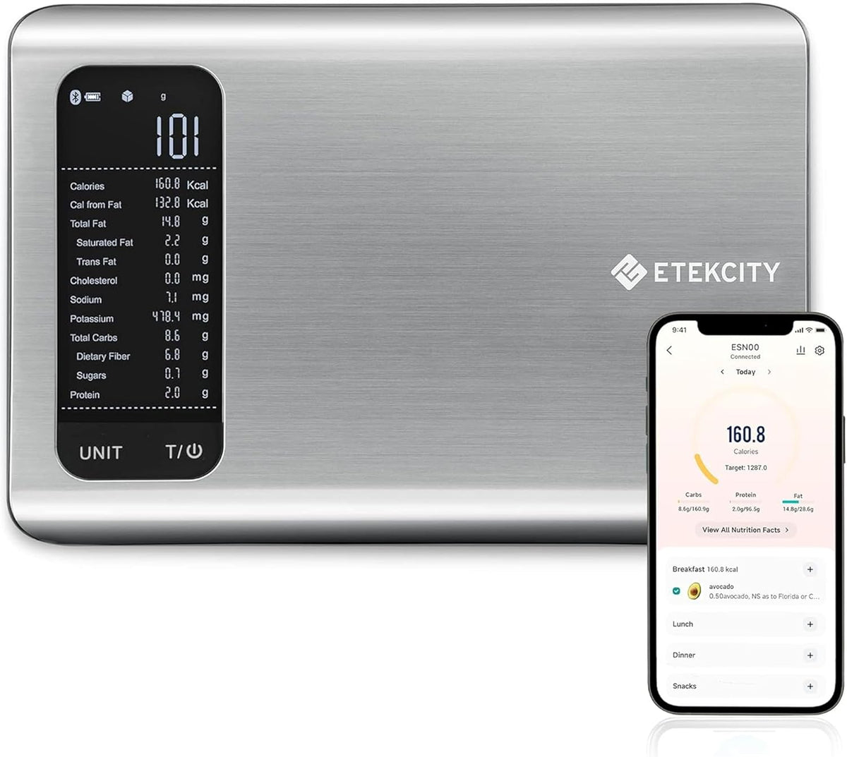 Etekcity Báscula de cocina de alimentos con calculadora nutricional