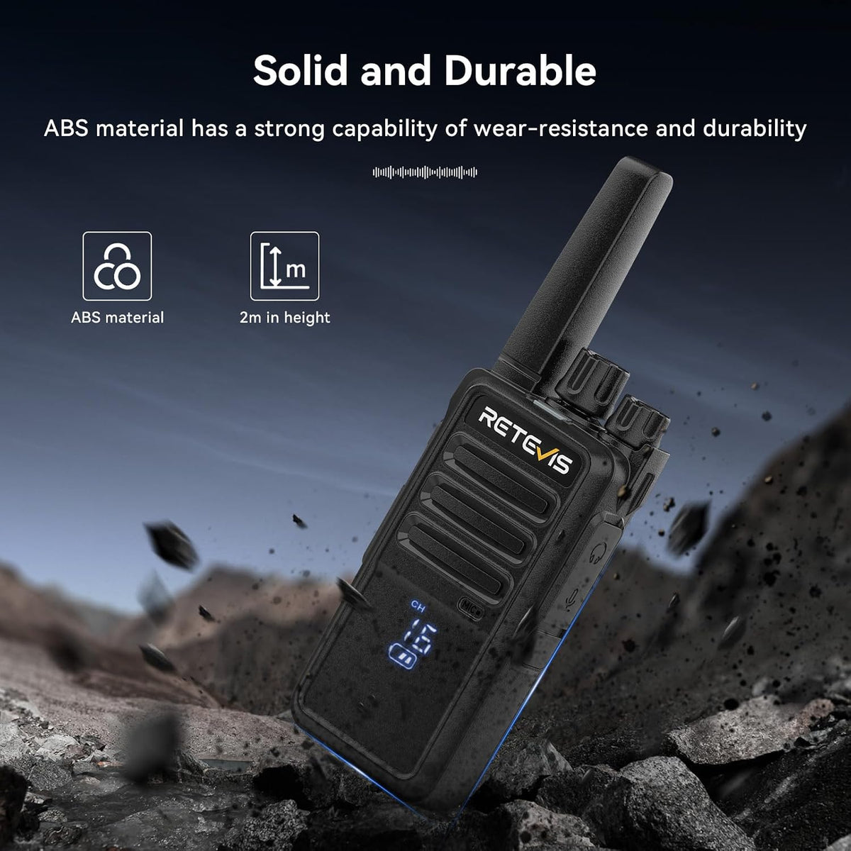 Retevis Walkie Talkies RT68H para adultos, radio de 2 vías FRS de largo