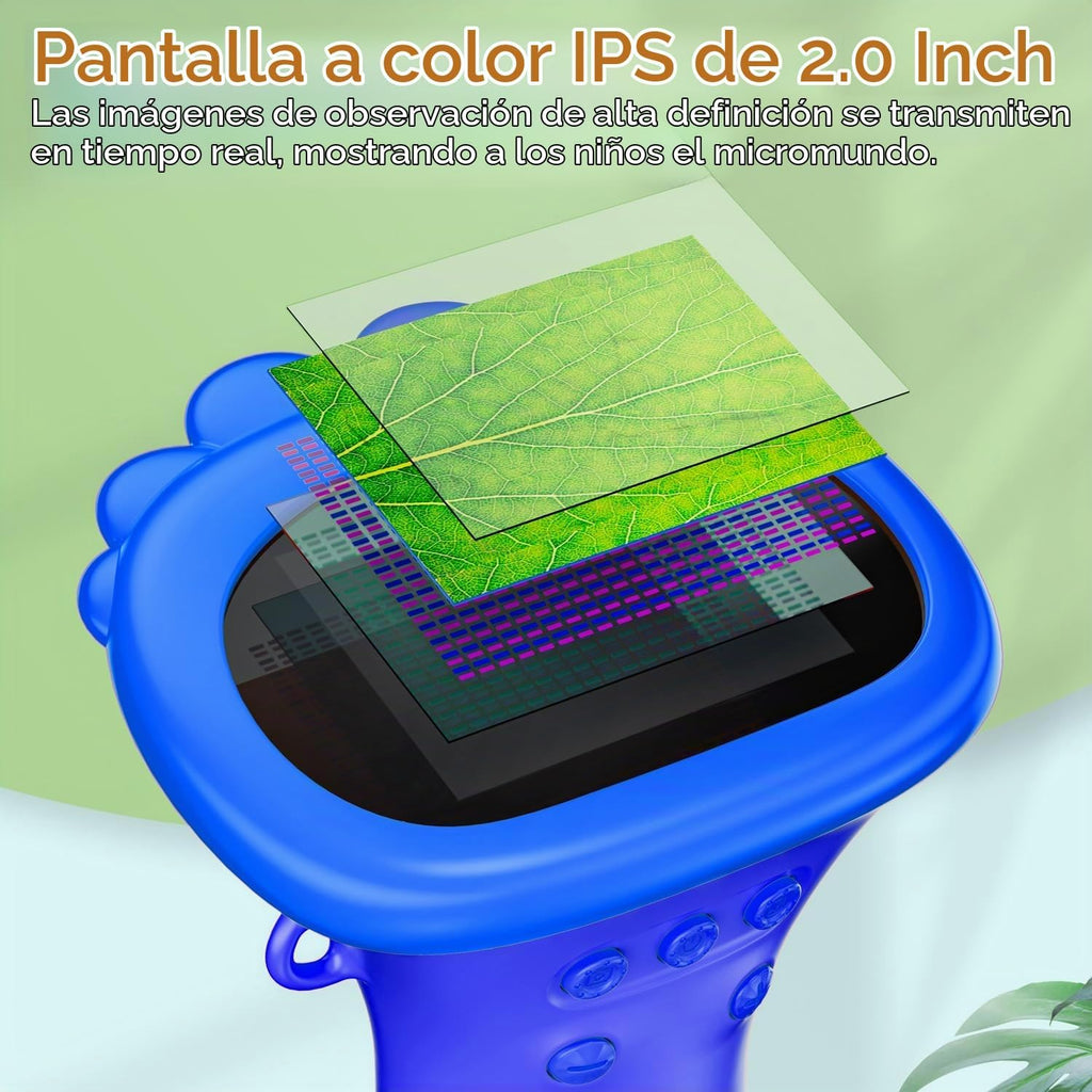 Microscope para Kids, SKYBASIC 2" IPS Screen 1000X Handheld Digital Microscopes HD Pocket Portable Mini USB Microscope Camera, PC Compatible, Science Edu Fun Birthday Gifts Toys para Children Students