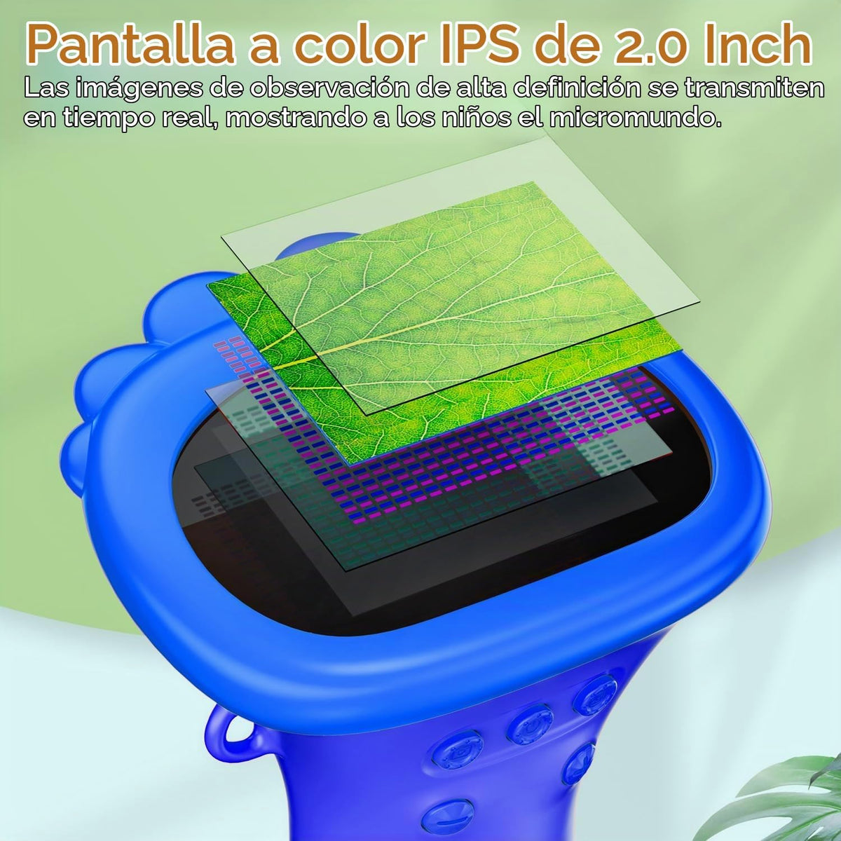 Microscope para Kids, SKYBASIC 2" IPS Screen 1000X Handheld Digital Microscopes HD Pocket Portable Mini USB Microscope Camera, PC Compatible, Science Edu Fun Birthday Gifts Toys para Children Students