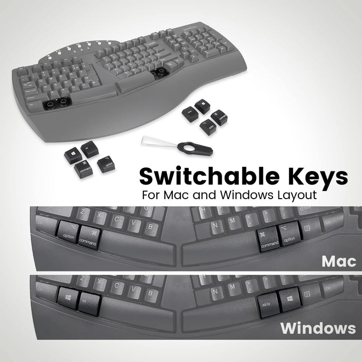 Perixx Periboard-612B - Teclado Inalámbrico Ergonómico Split con Mo...