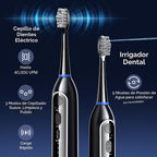 Cepillo de dientes eléctrico 2 en 1 con hilo dental combinado para