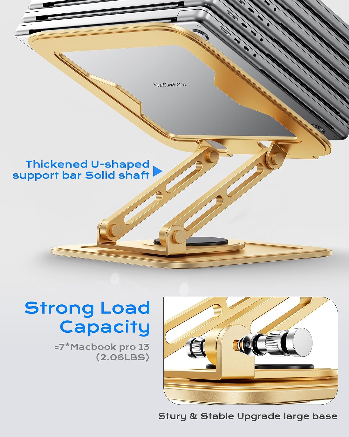 LOXP Soporte ajustable para laptop, soporte para computadora con ba...