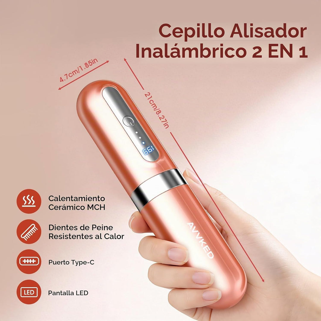 Cepillo alisador de pelo inalámbrico Go Brush Pro actualizado iónic...