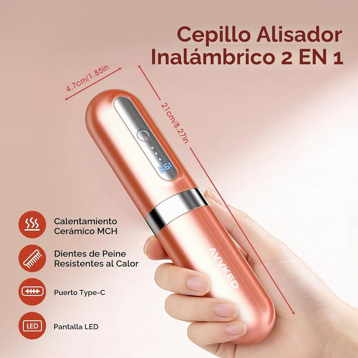 Cepillo alisador de pelo inalámbrico Go Brush Pro actualizado iónic...