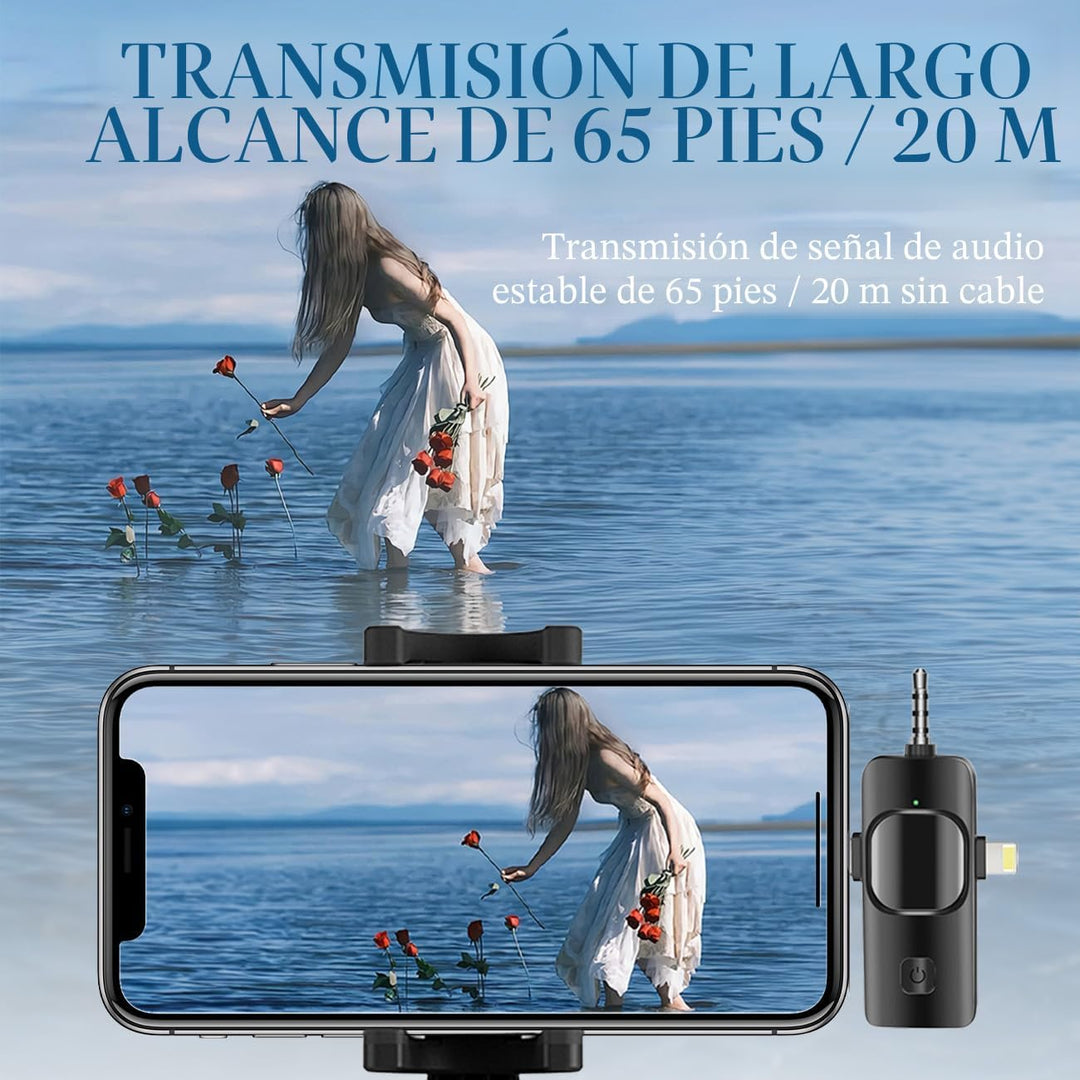 Micrófono Lavalier inalámbrico 3 en 1 para iPhone, iPad, Android, c...