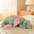 ARELUX Grande 36in Peluche de Dragón Adorable Dino Pterosaurio Suave Color Matcha Almohada Gigante Peluche Esponjoso con Alas Rosadas Acojinable para Amigos y Familia