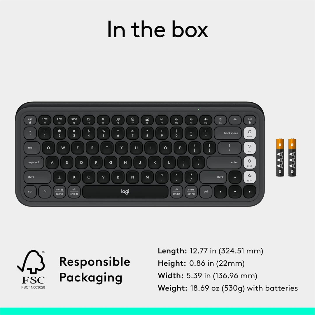 Logitech POP ICON Keys Teclado Bluetooth inalámbrico, escritura cóm...