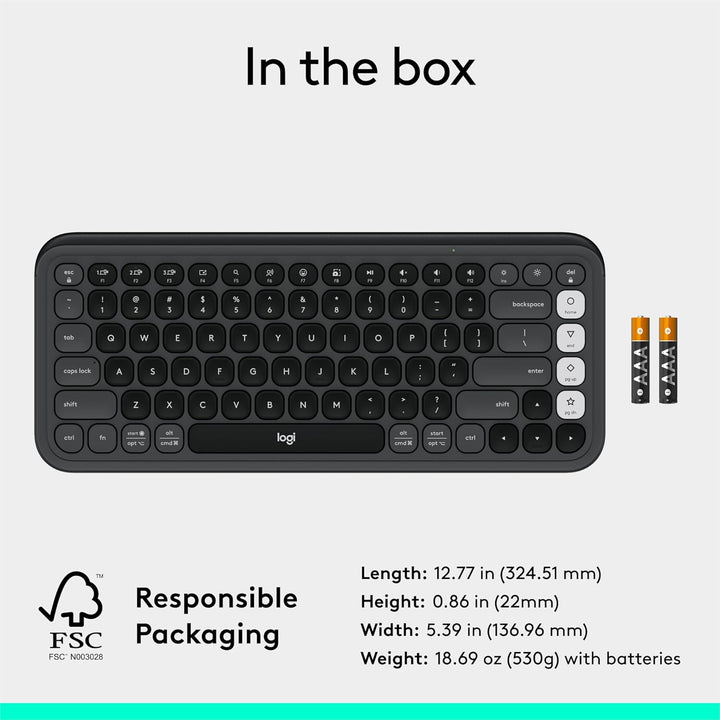 Logitech POP ICON Keys Teclado Bluetooth inalámbrico, escritura cóm...