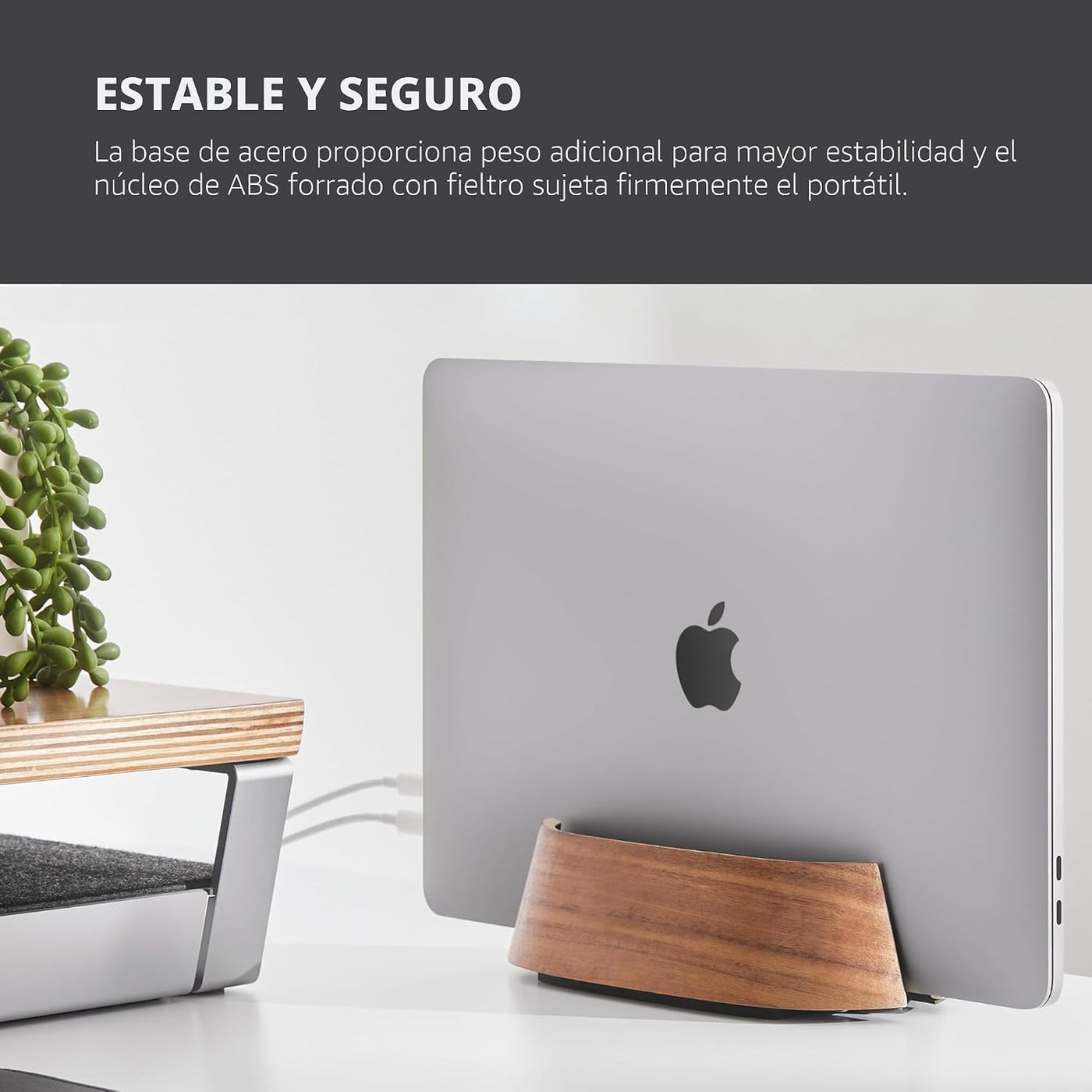 HumanCentric Soporte vertical para laptop en madera de arce, soport...