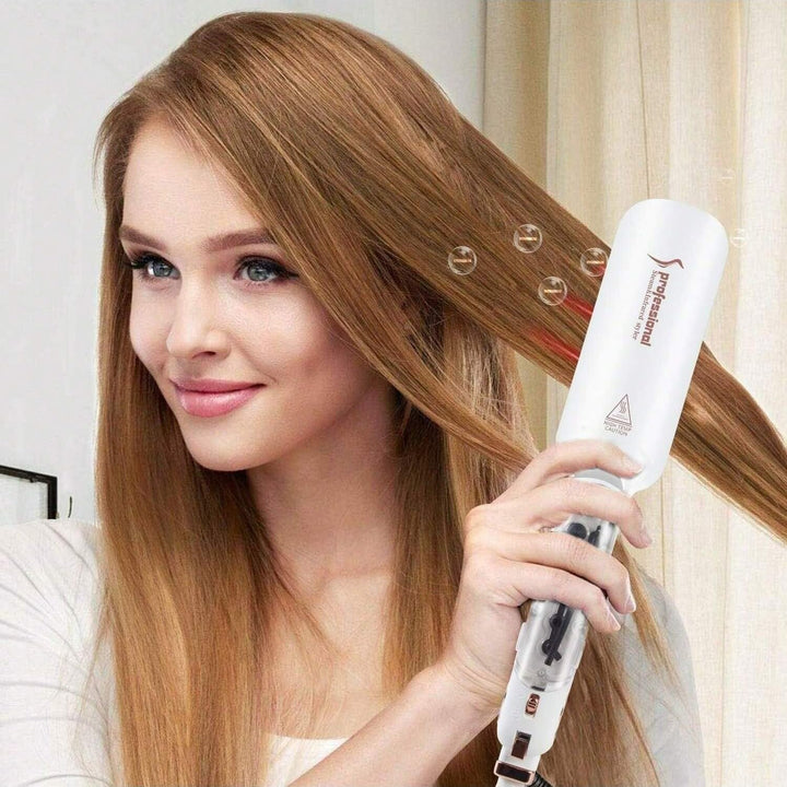 Plancha de pelo profesional de vapor, plancha plana de cerámica inf...