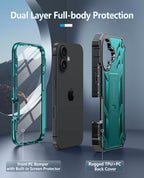 FNTCASE - Funda para iPhone 16 con protector de pantalla integrado y