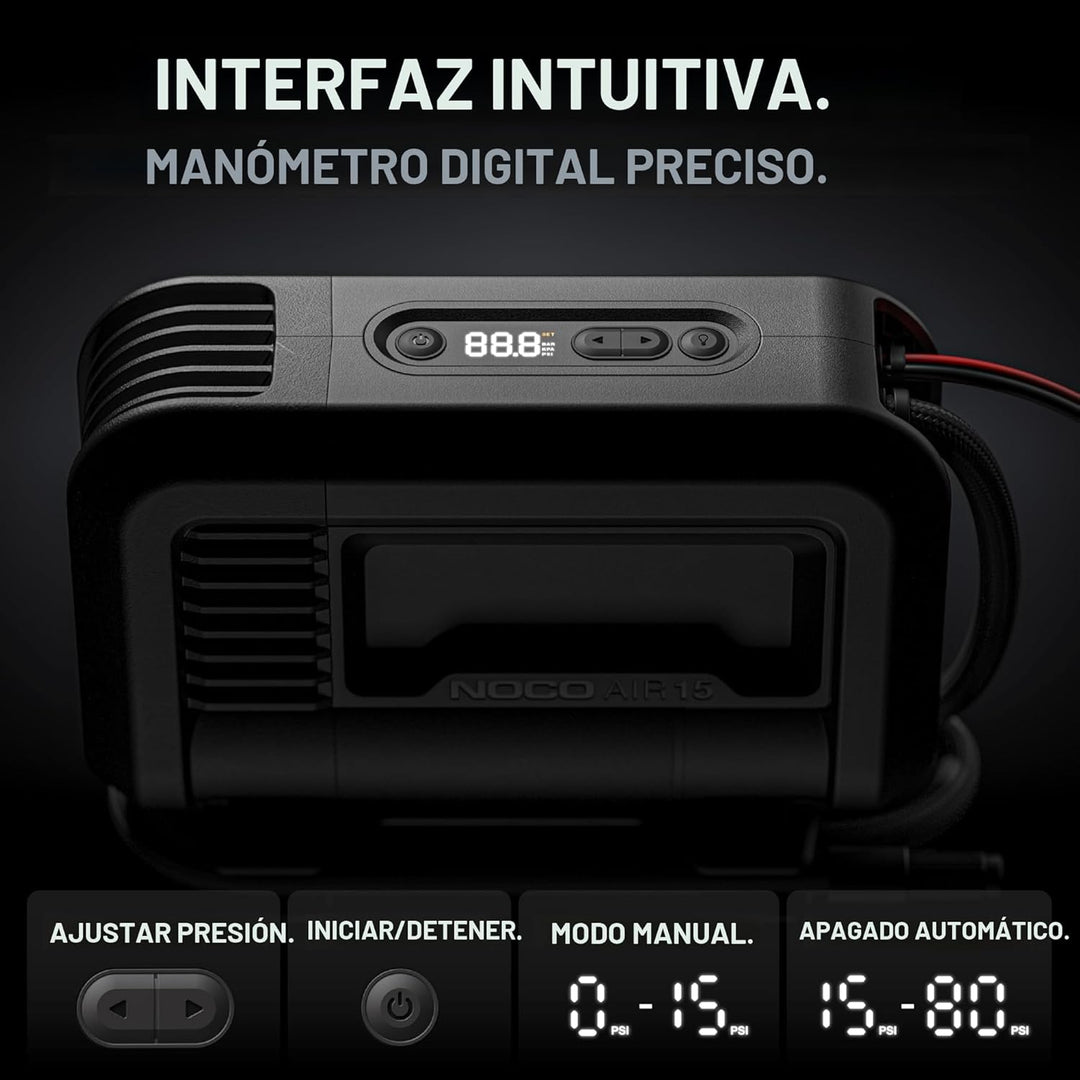 NOCO AIR15: Inflador de neumáticos ultrarrápido de 15 A - Bomba de...
