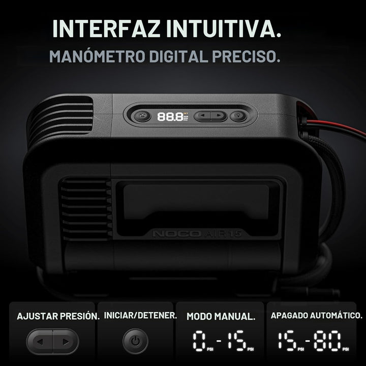 NOCO AIR15: Inflador de neumáticos ultrarrápido de 15 A - Bomba de...
